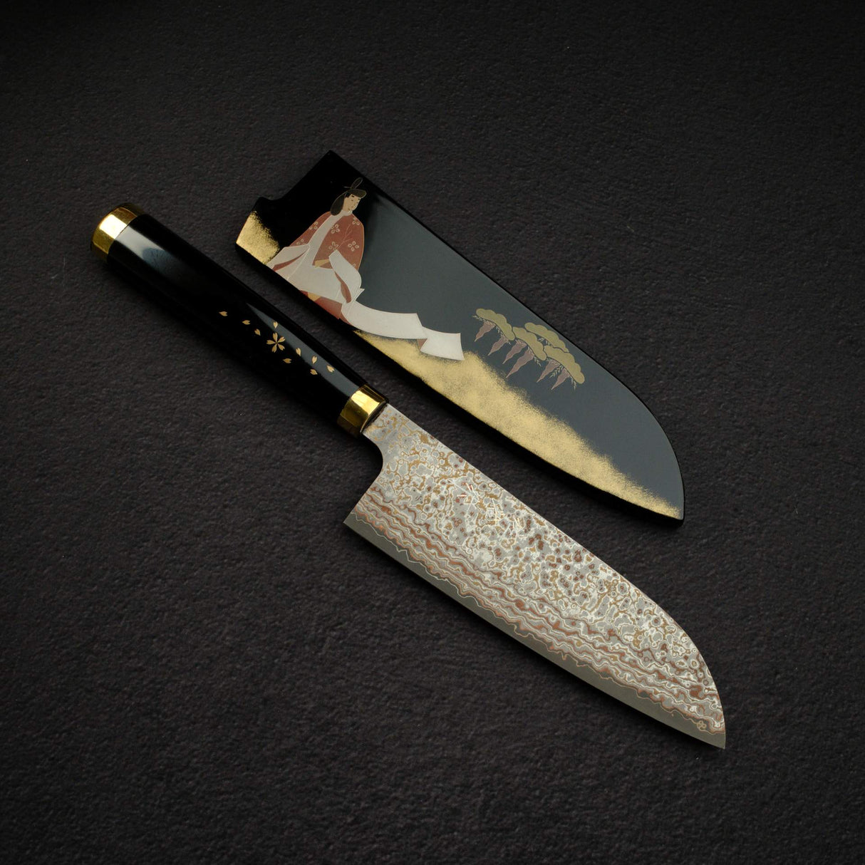 佐治打刃物 蒔絵 漆 VG10W 三徳 170mm