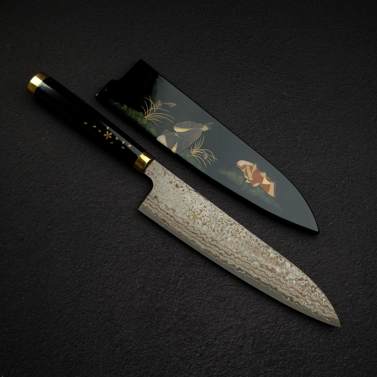 佐治打刃物 蒔絵 漆 V金10号W 牛刀 210mm