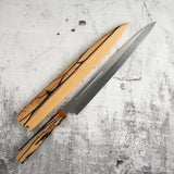 池田鍛錬所 青一鋼 水本焼 柳刃 300mm 血抜き溝付き 黒白エボニーハンドル