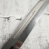 池田鍛錬所 青一鋼 水本焼 柳刃 300mm 血抜き溝付き 黒白エボニーハンドル