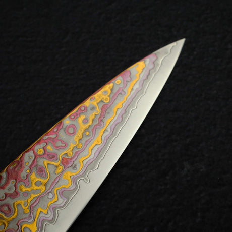 初心 孔雀 V金2号 レインボーダマスカス 筋引 270mm