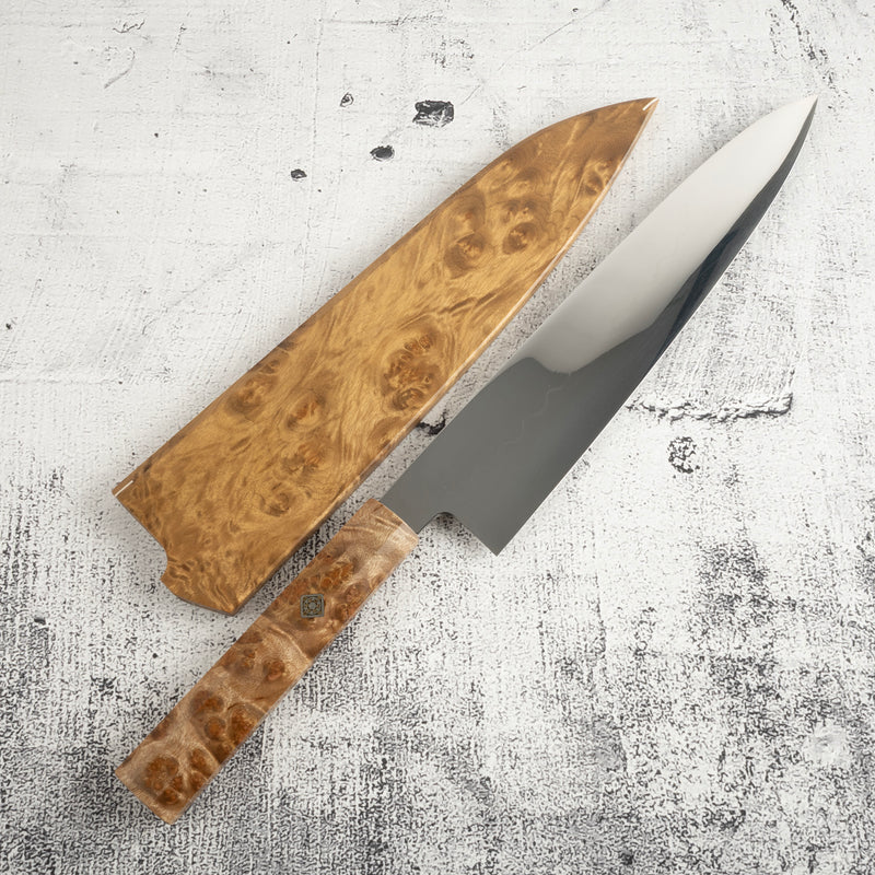 池田鍛錬所 本焼 白三鋼 牛刀 240mm 樟セット SP2