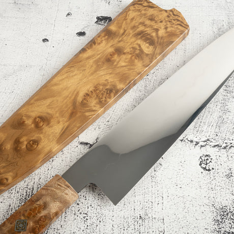 池田鍛錬所 本焼 白三鋼 牛刀 240mm 樟セット SP2