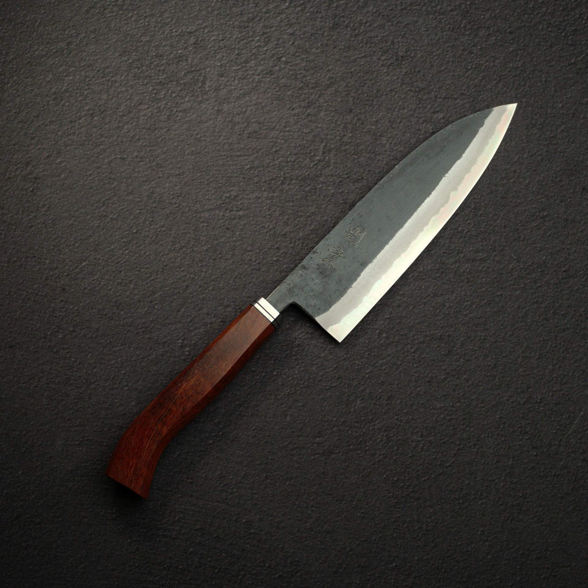 Kouki Blue2 Kurouchi Santoku 180mm - Pau Rosa Handle