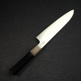 Sukenari ZDP-189 Hairline Santoku 195mm, Ebony Handle with Blonde/Marble Ferrule