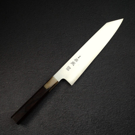 Sukenari ZDP-189 Hairline K-tip Gyuto 240mm, Ebony Handle with Blonde/Marble Ferrule