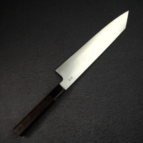 Sukenari ZDP-189 Hairline K-tip Gyuto 240mm, Ebony Handle with Blonde/Marble Ferrule
