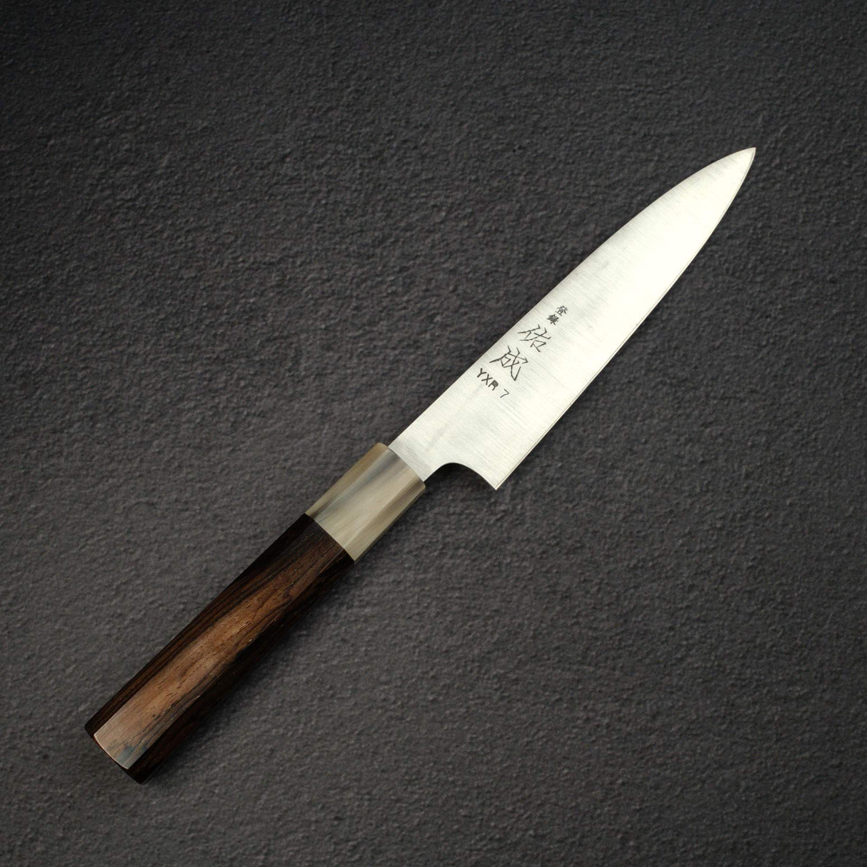 Sukenari YXR7 Petty 165mm, Ebony Handle with Blonde/Marble Ferrule