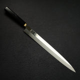 Sukenari HAP40 Mirror Polished Yanagiba 330 mm, Ebony Brass Handle (Hatsukokoro Engraved))