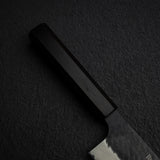 二唐刃物鍛造所 スーパーゴールド2 黒打ち 槌目 切付菜切 170mm エボニー
