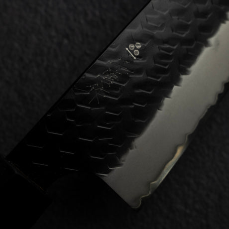 二唐刃物鍛造所 スーパーゴールド2 黒打ち 槌目 切付菜切 170mm エボニー