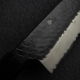 二唐刃物鍛造所 スーパーゴールド2 黒打ち 槌目 切付菜切 170mm エボニー