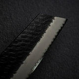 二唐刃物鍛造所 スーパーゴールド2 黒打ち 槌目 切付菜切 170mm エボニー