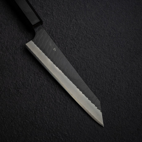 二唐刃物鍛造所 スーパーゴールド2 黒打ち 両刃 槌目 骨スキ 170mm エボニー