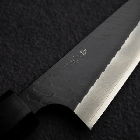 二唐刃物鍛造所 スーパーゴールド2 黒打ち 両刃 槌目 骨スキ 170mm エボニー