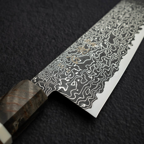 初心 流氷 SG2 黒ダマスカス 切付牛刀 240mm