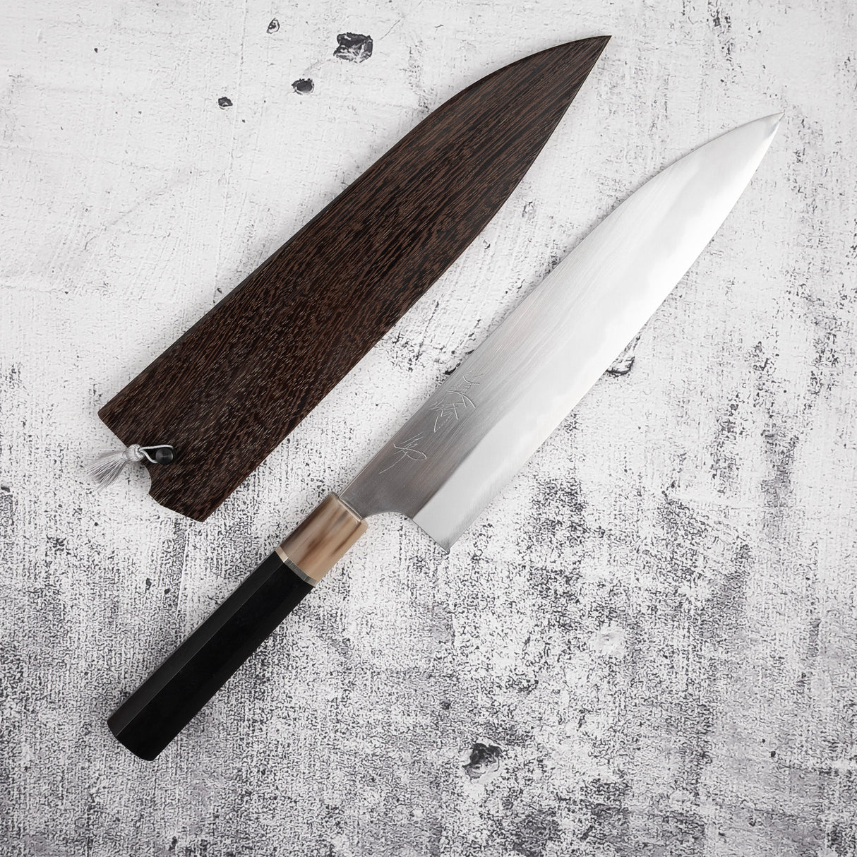 眞崎 直樹 白二鋼 本三枚 牛刀 240mm 鞘付き