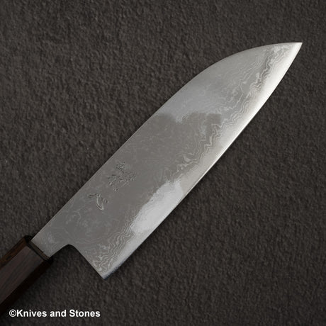 初心 青二鋼 ダマスカス 磨き 三徳 180mm