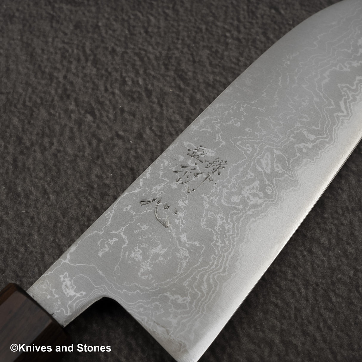 初心 青二鋼 ダマスカス 磨き 三徳 180mm