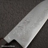 初心 青二鋼 ダマスカス 磨き 三徳 180mm