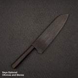初心 青二鋼 ダマスカス 磨き 三徳 180mm