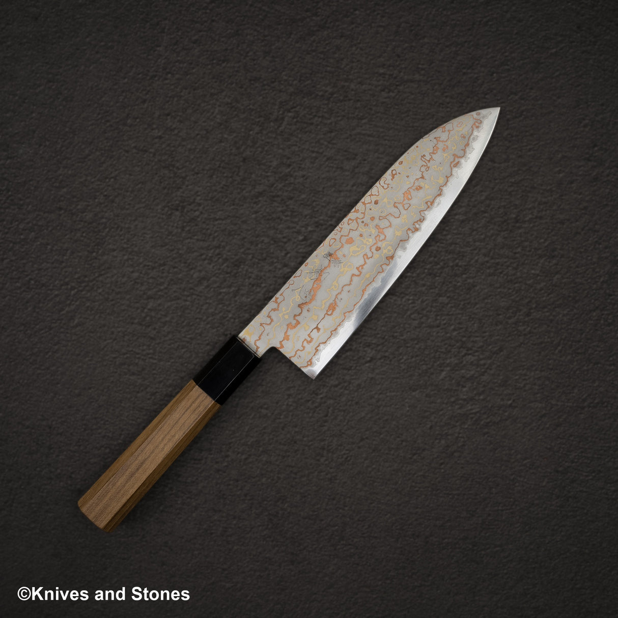初心 隼 青二鋼 レインボーダマスカス 三徳 180mm