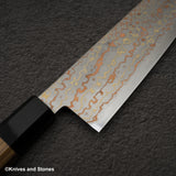 初心 隼 青二鋼 レインボーダマスカス 三徳 180mm