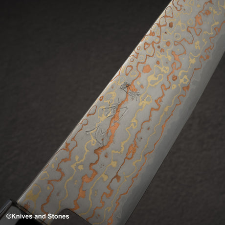 初心 隼 青二鋼 レインボーダマスカス 三徳 180mm
