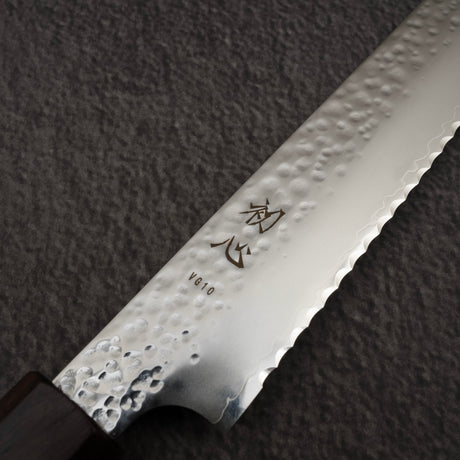 初心 隼 VG10 三層鋼 槌目 パン切り 210mm