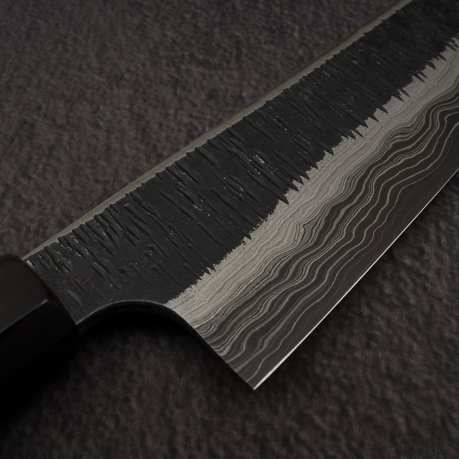初心 頂 青二鋼・白二鋼 ダマスカス 切付牛刀 210mm