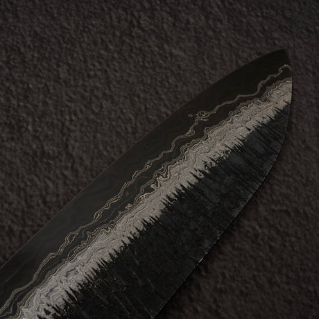 初心 頂 青二鋼・白二鋼 ダマスカス 三徳 170mm