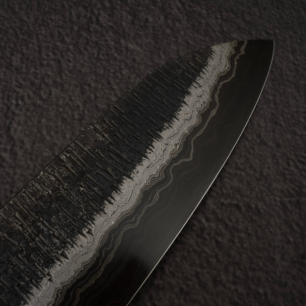 初心 頂 青二鋼・白二鋼 ダマスカス 三徳 170mm