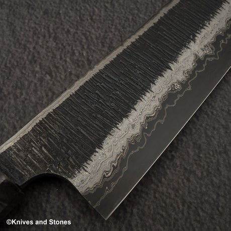 初心 頂 青二鋼・白二鋼 二層芯材 ダマスカス 槌目 切付牛刀 240mm