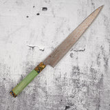 初心 孔雀 V金2号 レインボーダマスカス 筋引 270mm