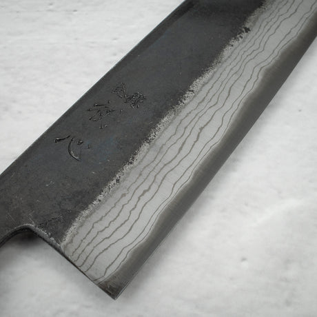 初心 雲影 青二鋼 黒打ち ダマスカス 牛刀 240mm