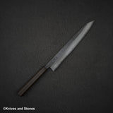 初心 雲影 青二鋼 黒打ち ダマスカス 切付筋引 250mm