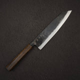 初心 黒鉄 青二鋼 黒打ち 切付牛刀 210mm