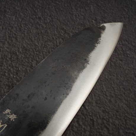 初心 黒鉄 青二鋼 黒打ち 三徳 165mm