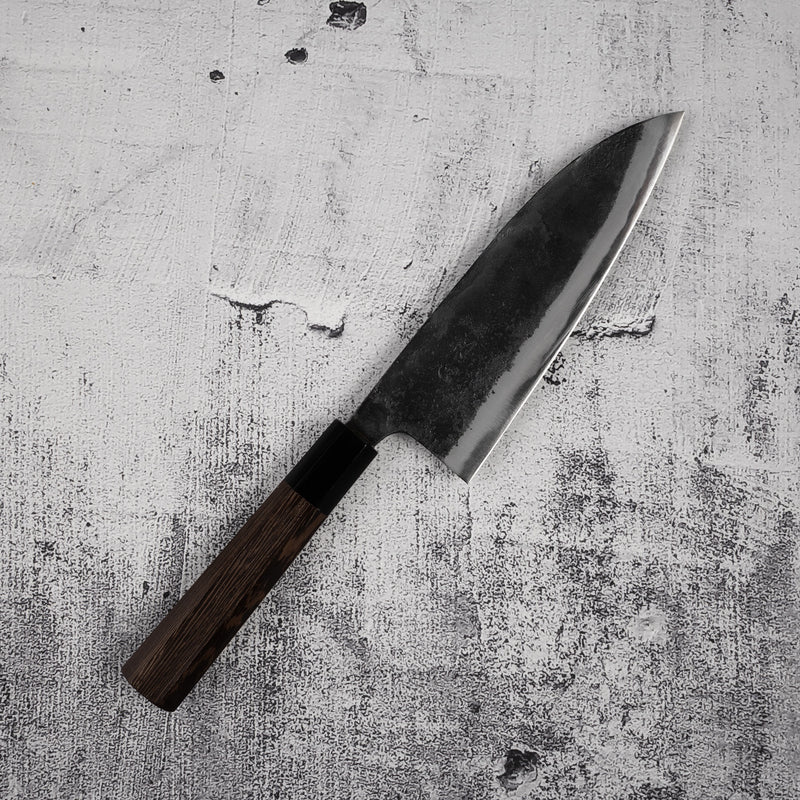 初心 黒風 青二鋼 出刃 180mm 両刃 黒打ち