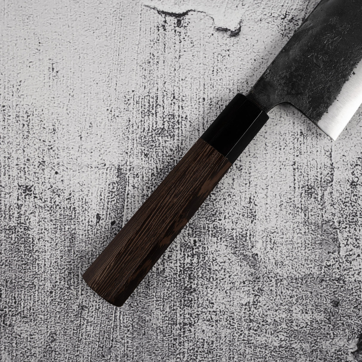 初心 黒風 青二鋼 出刃 180mm 両刃 黒打ち