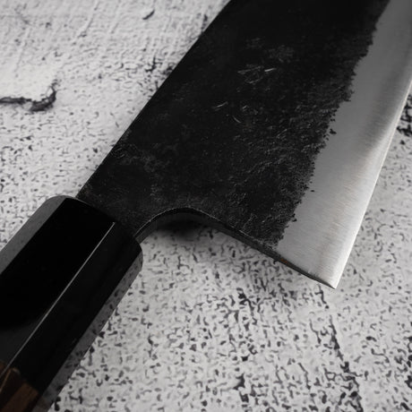 初心 黒風 青二鋼 出刃 180mm 両刃 黒打ち