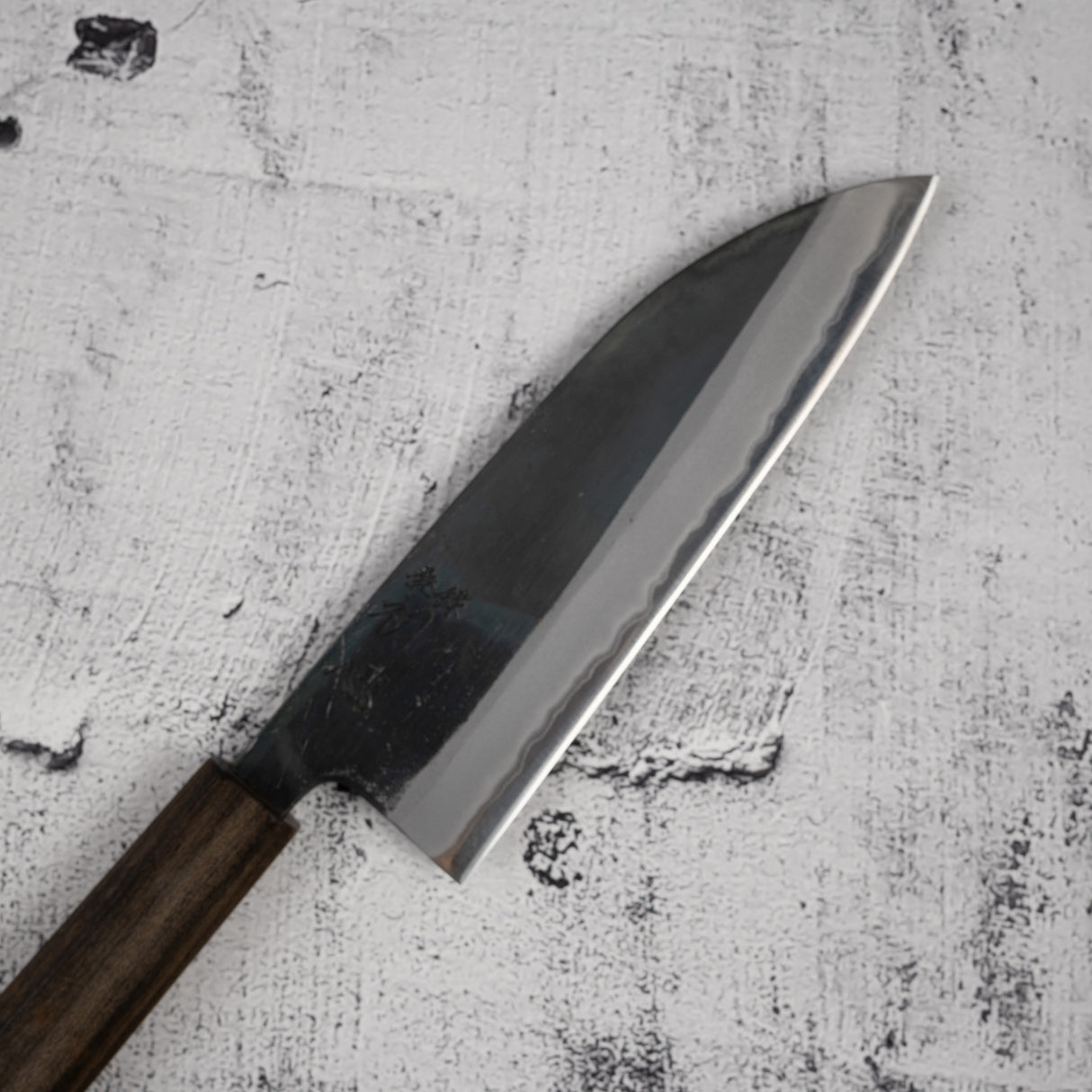 初心 x 本久一刃物 黒鷺 AS 三徳 165mm 黒打ち ブラックチャカテハンドル
