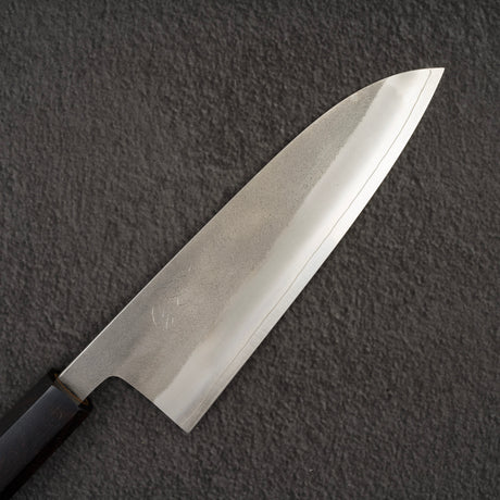 初心 x 吉金刃物 SKD合金工具鋼 梨地仕上げ ステンレスクラッド 三徳 170mm エボニーハンドル
