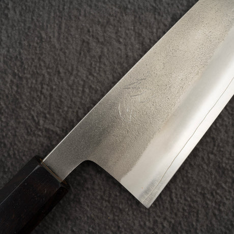 初心 x 吉金刃物 SKD合金工具鋼 梨地仕上げ ステンレスクラッド 三徳 170mm エボニーハンドル