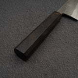 初心 x 吉金刃物 SKD合金工具鋼 梨地仕上げ ステンレスクラッド 三徳 170mm エボニーハンドル