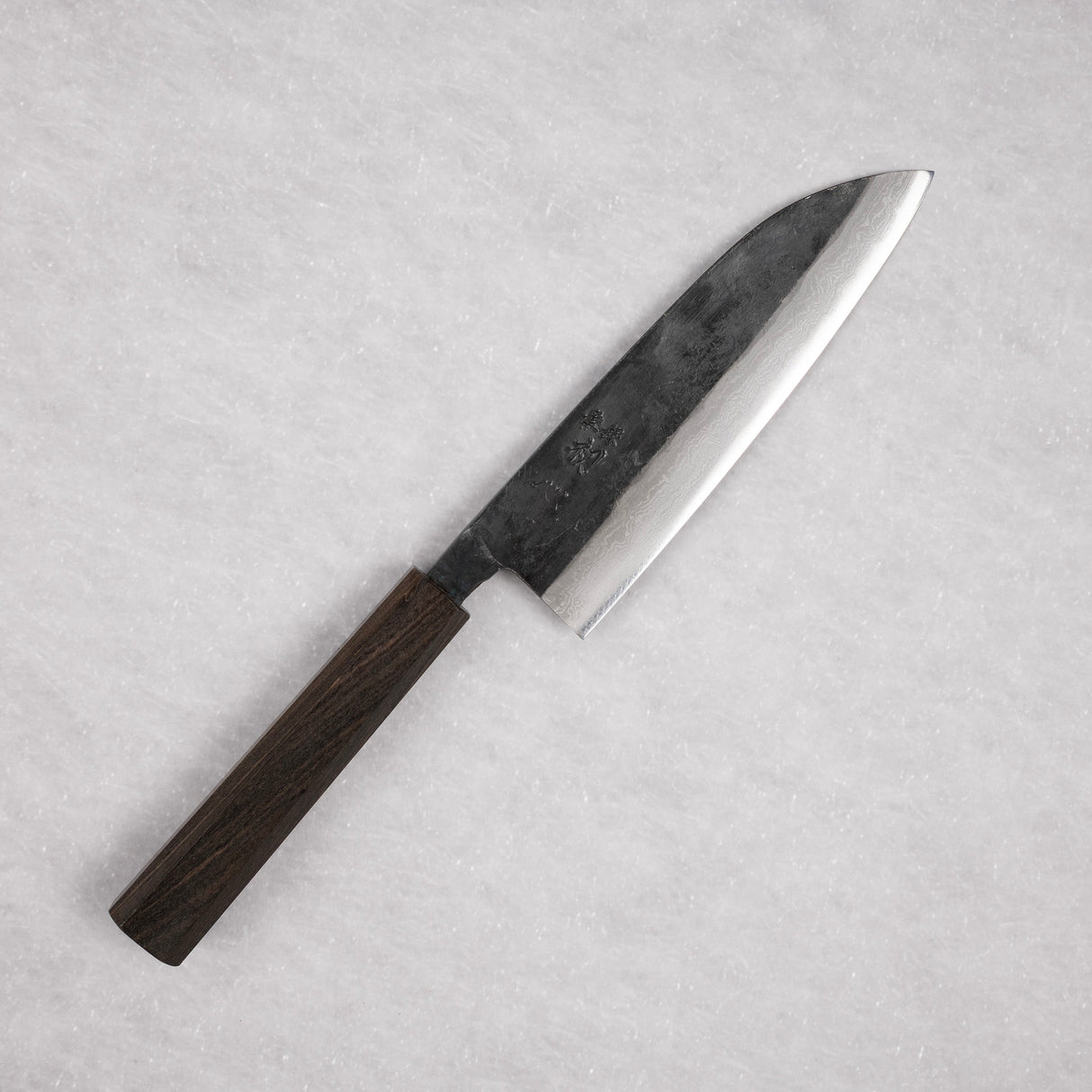 初心 漆黒 青二鋼 黒打ち ダマスカス 三徳 165mm