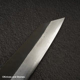 初心 蜃気楼 青紙スーパー ダマスカス 黒打ち 切付牛刀 240mm バーチハンドル