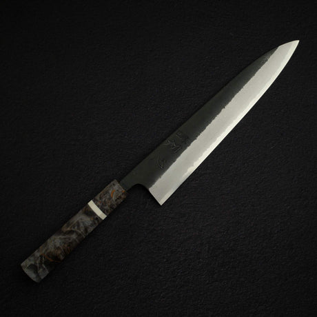 初心 蜃気楼 青紙スーパー ダマスカス 黒打ち 牛刀 240mm