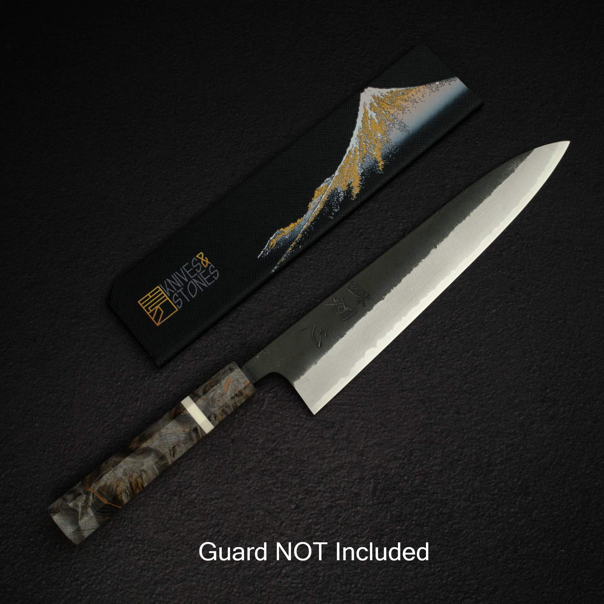 初心 蜃気楼 青紙スーパー ダマスカス 黒打ち 牛刀 240mm