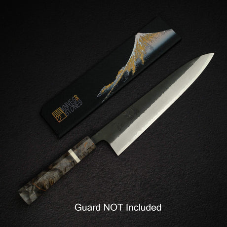 初心 蜃気楼 青紙スーパー ダマスカス 黒打ち 牛刀 240mm